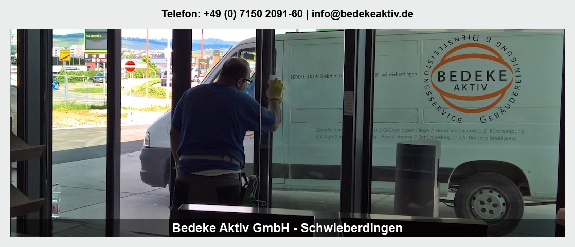 Gebäudereinigung Raum Leinfelden-Echterdingen - Bedeke Aktiv: Glasreinigung